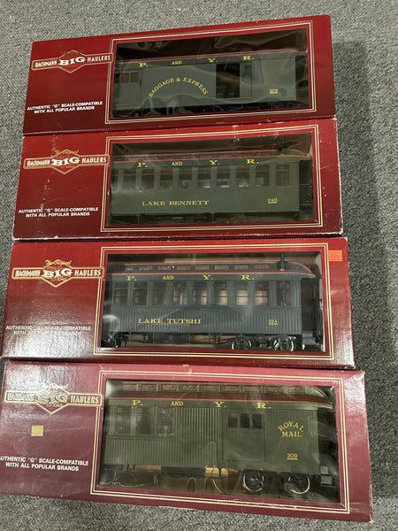 G scale train - Bachmann 9700 series 4 car set - White Pass & Yukon passenger train