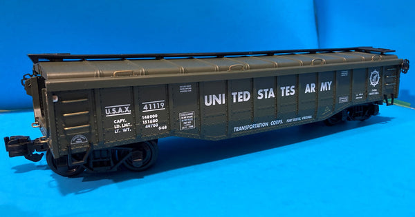 G scale train - Aristocraft ART-41119 US Army Covered Gondola Car 1:29 scale